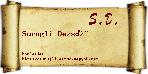 Surugli Dezső névjegykártya