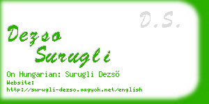 dezso surugli business card